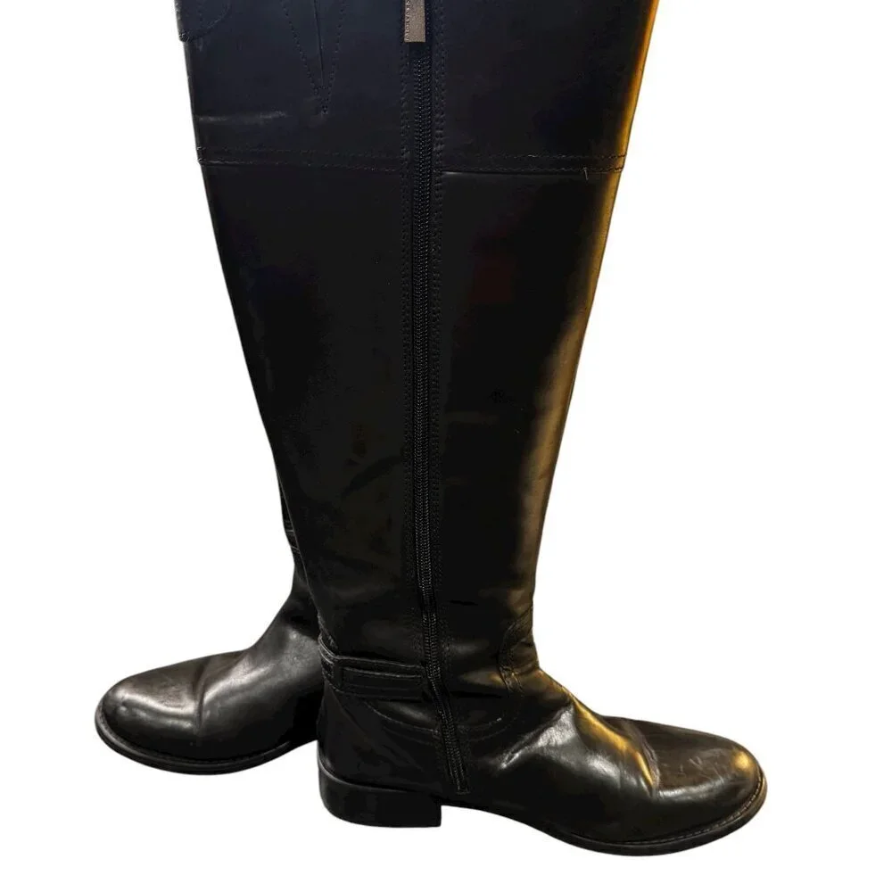Vince Camuto Kable Black Leather Tall Riding Boots Size 7.5